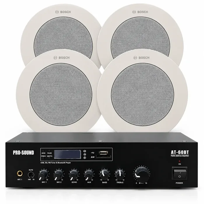 4 سماعات سقف Bosch ومضخم ProSound AT-60 BT