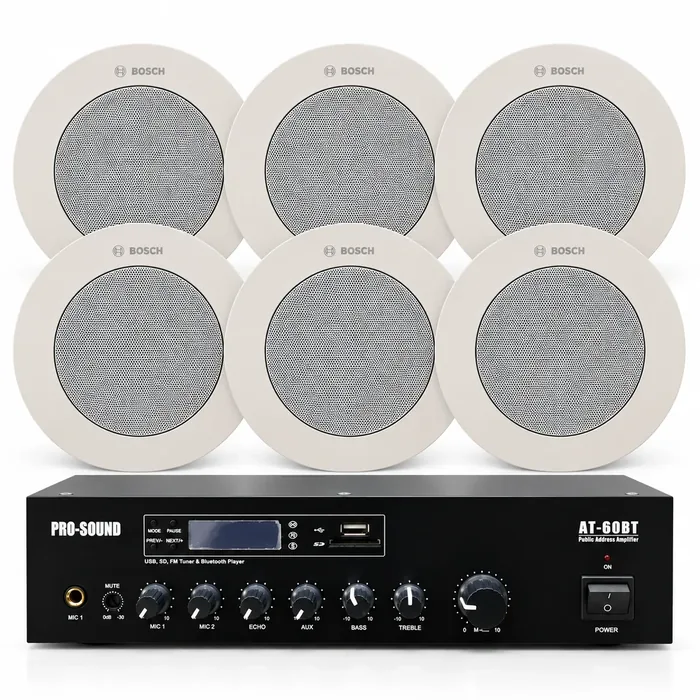 6 سماعات سقف Bosch ومضخم ProSound AT-60 BT