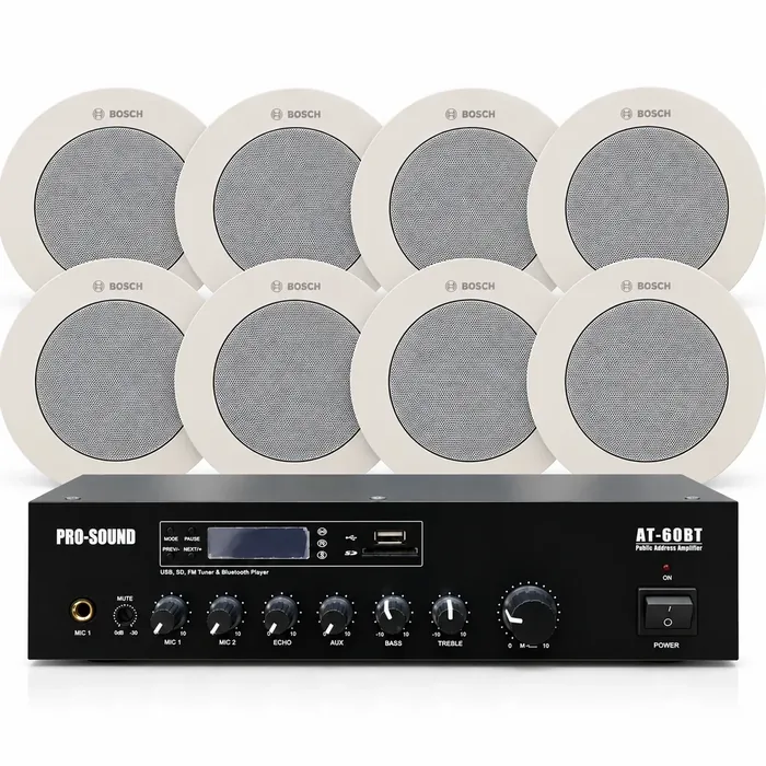 8 سماعات سقف Bosch ومضخم ProSound AT-120 BT